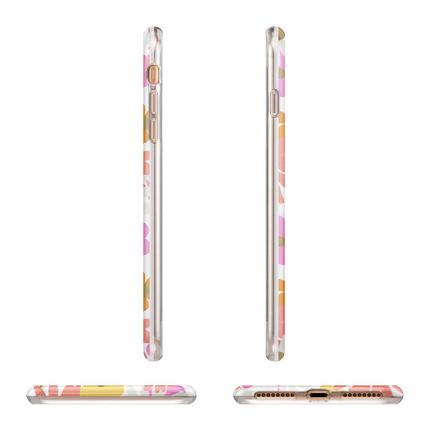 Seventies Floral Apple iPhone 7 8 Plus 3D Wrap Tough Case Alternative Image Angles