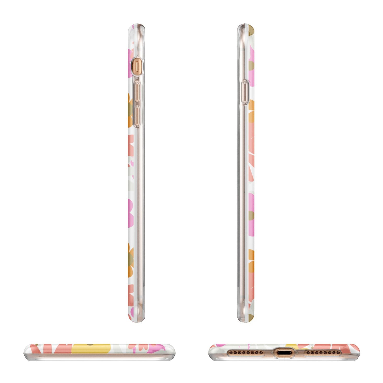 Seventies Floral Apple iPhone 7 8 Plus 3D Wrap Tough Case Alternative Image Angles