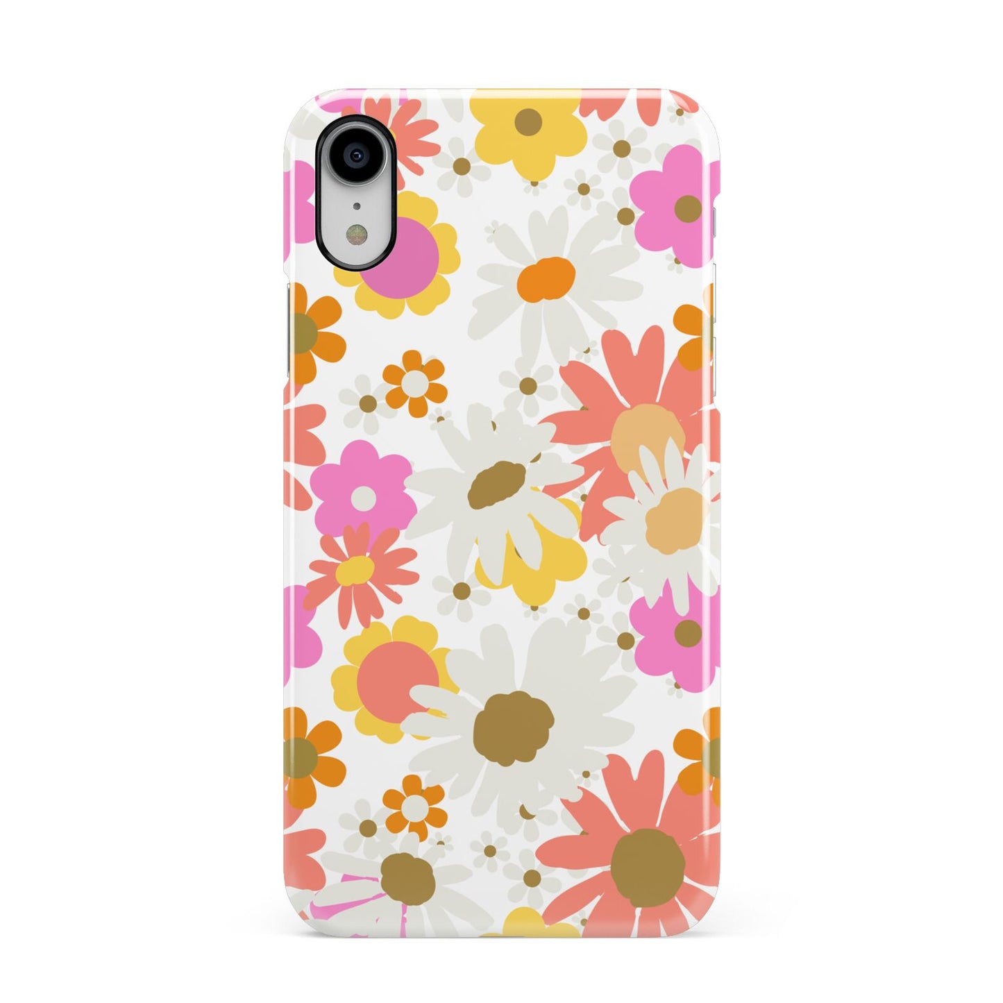 Seventies Floral Apple iPhone XR White 3D Snap Case