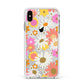 Seventies Floral Apple iPhone Xs Max Impact Case White Edge on Silver Phone