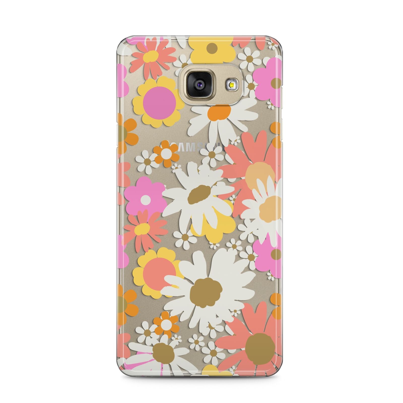Seventies Floral Samsung Galaxy A5 2016 Case on gold phone
