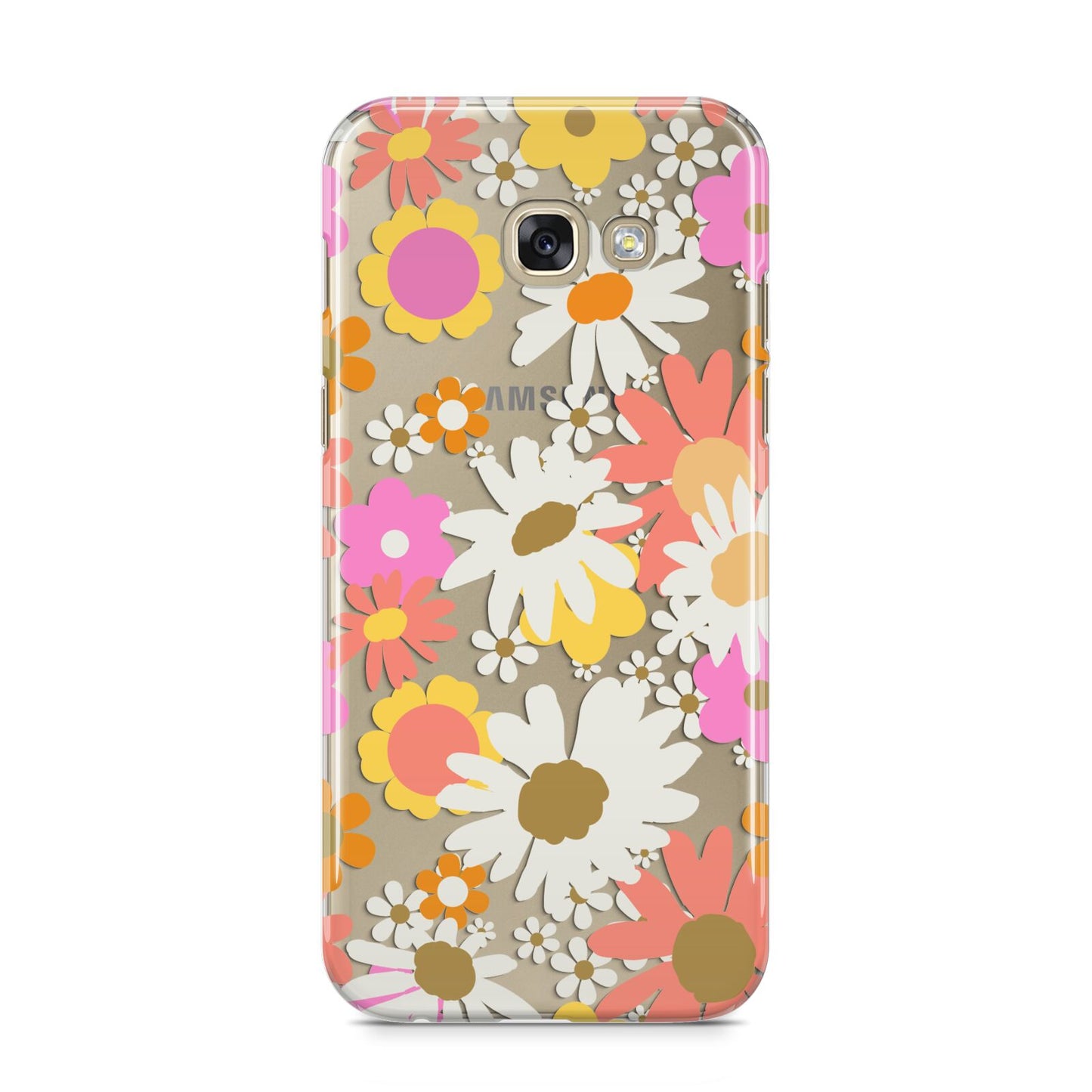 Seventies Floral Samsung Galaxy A5 2017 Case on gold phone