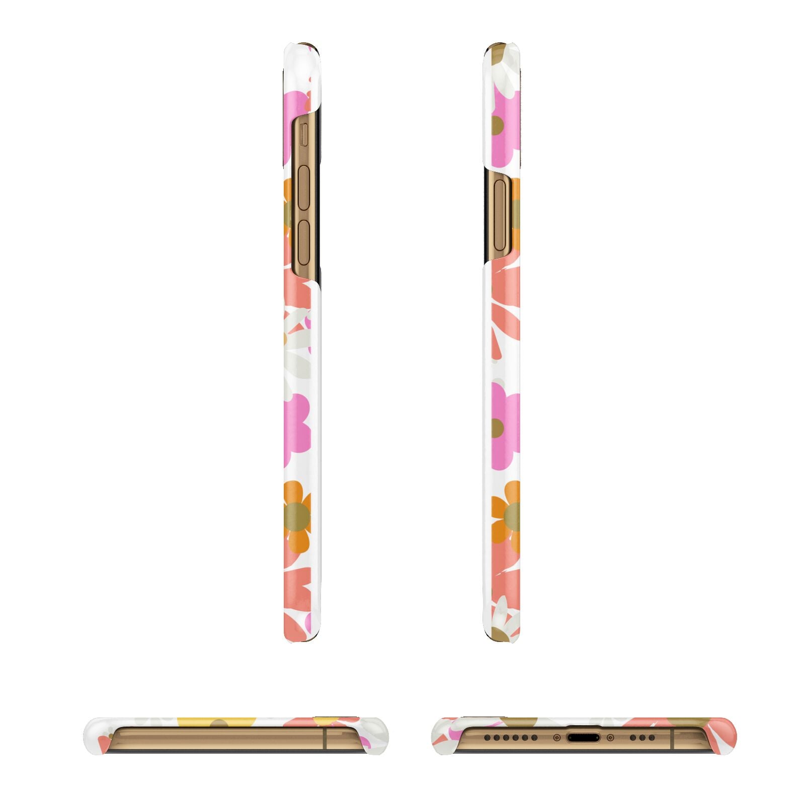 Seventies Floral iPhone 11 3D Snap Case Angle Images