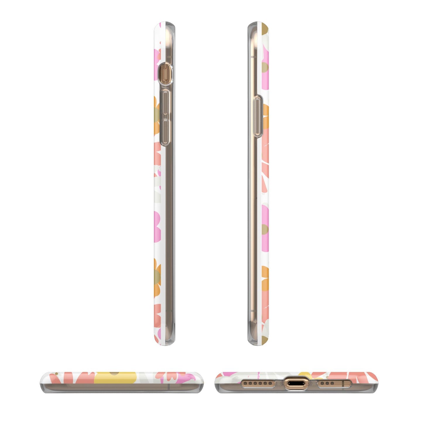 Seventies Floral iPhone 11 3D Tough Case Angle Images