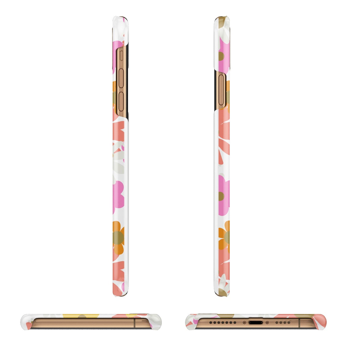 Seventies Floral iPhone 11 Pro Max 3D Snap Case Angle Images