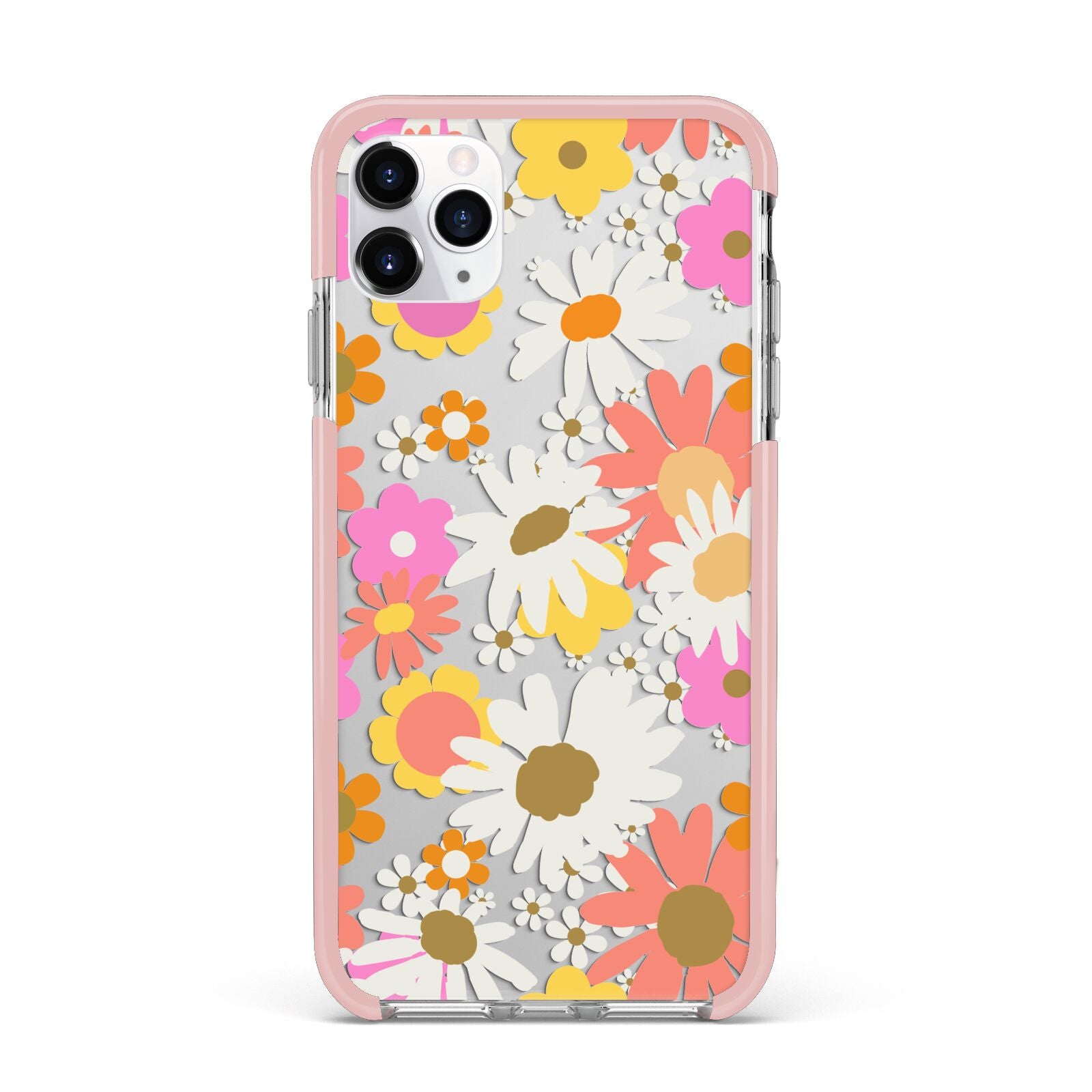Seventies Floral iPhone 11 Pro Max Impact Pink Edge Case