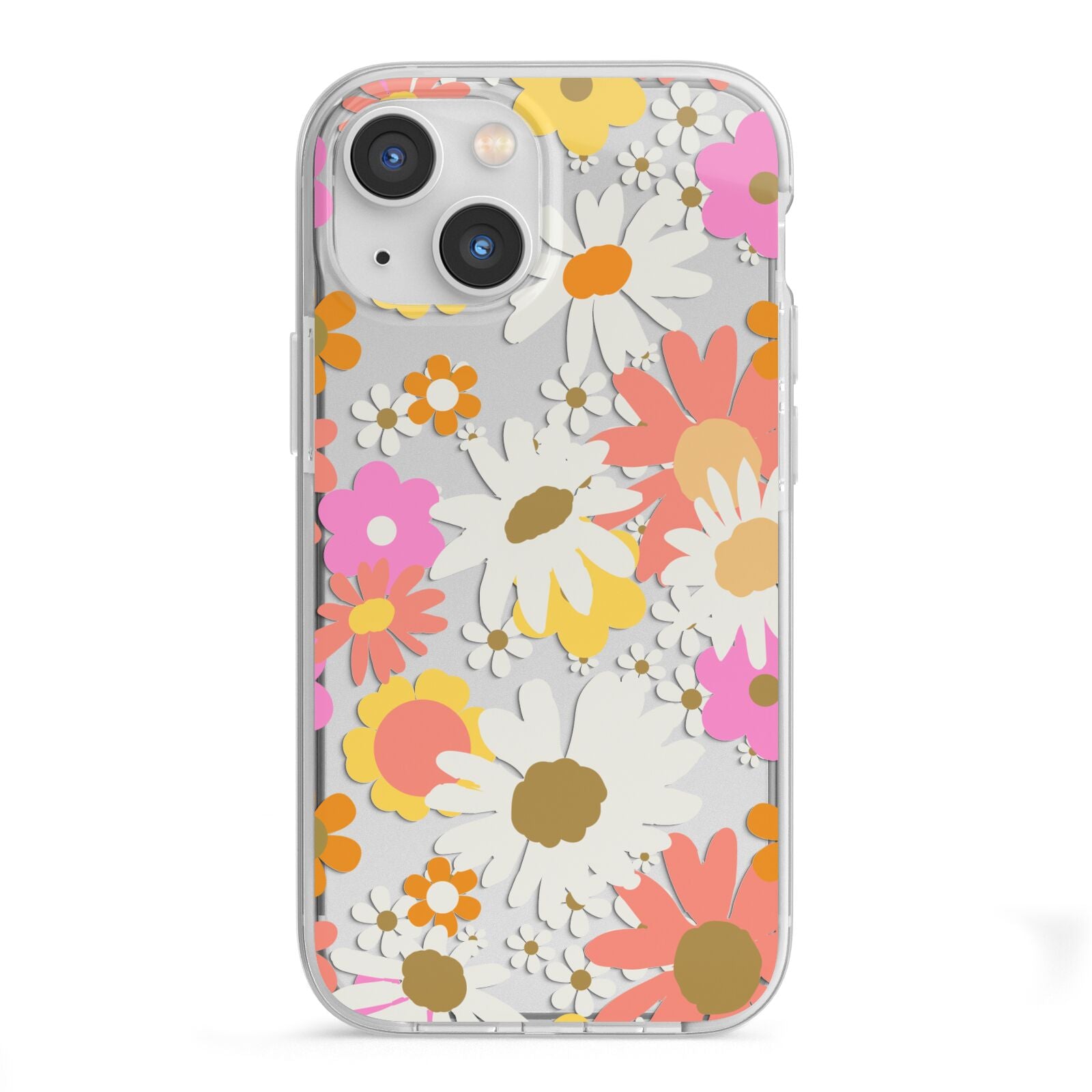 Seventies Floral iPhone 13 Mini TPU Impact Case with White Edges