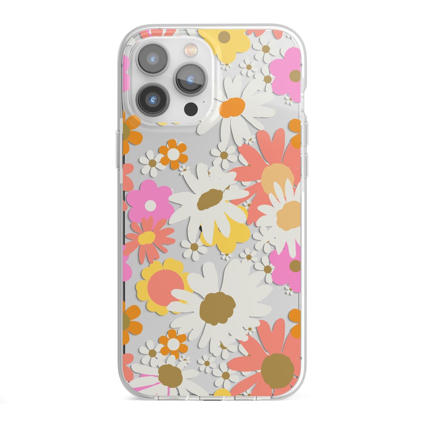 Seventies Floral iPhone 13 Pro Max TPU Impact Case with White Edges