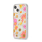 Seventies Floral iPhone 14 Clear Tough Case Starlight Angled Image