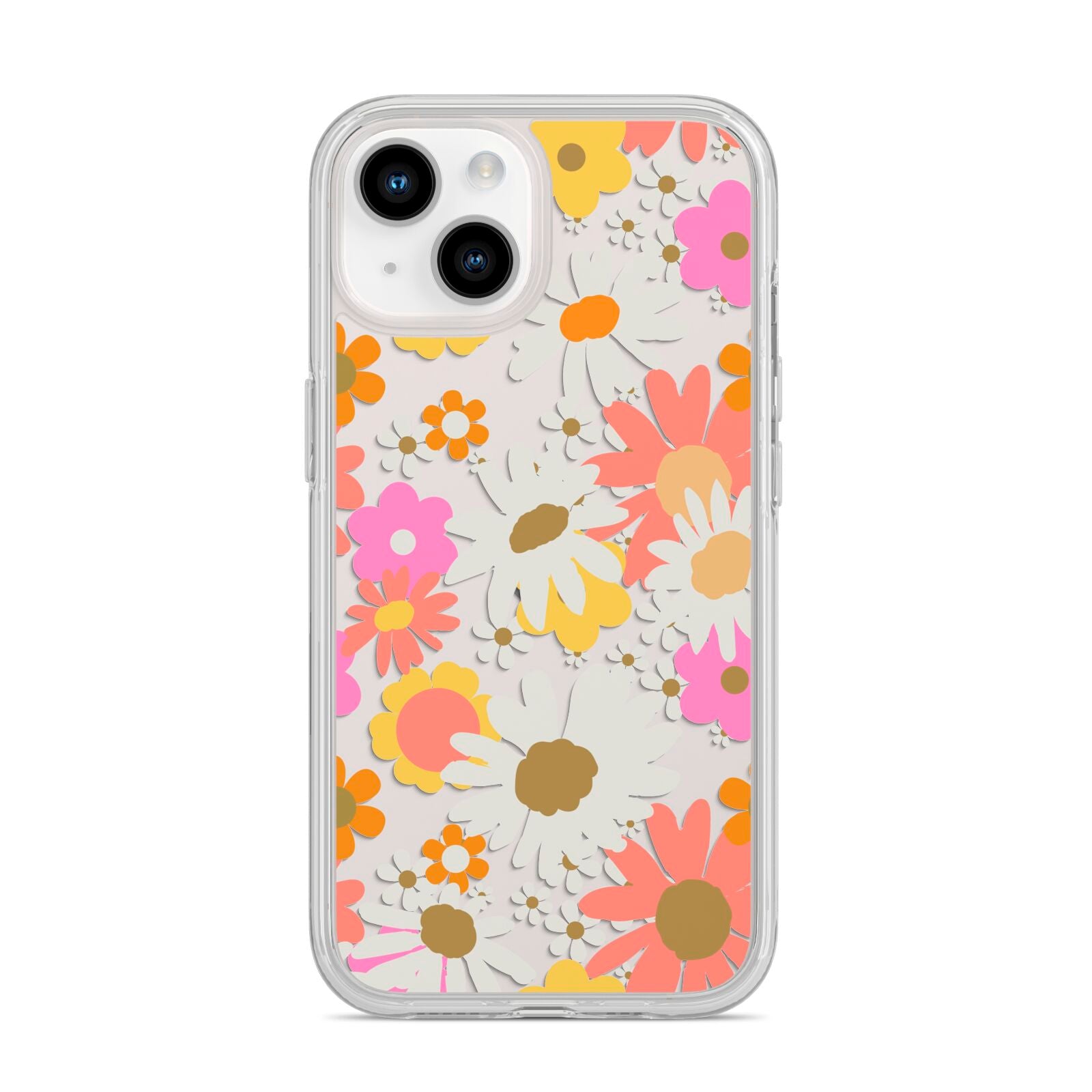 Seventies Floral iPhone 14 Clear Tough Case Starlight