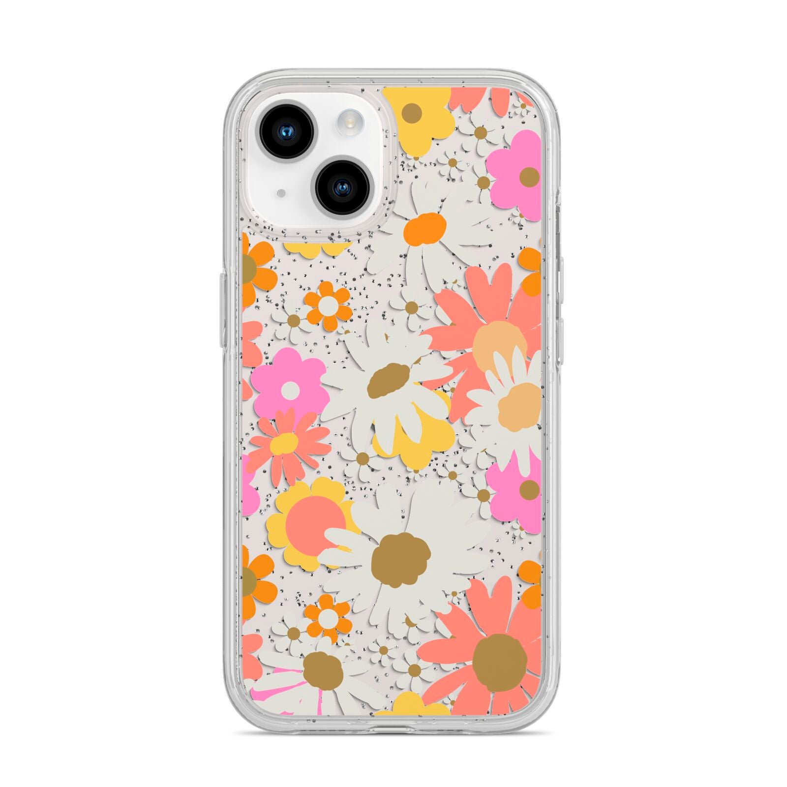 Seventies Floral iPhone 14 Glitter Tough Case Starlight