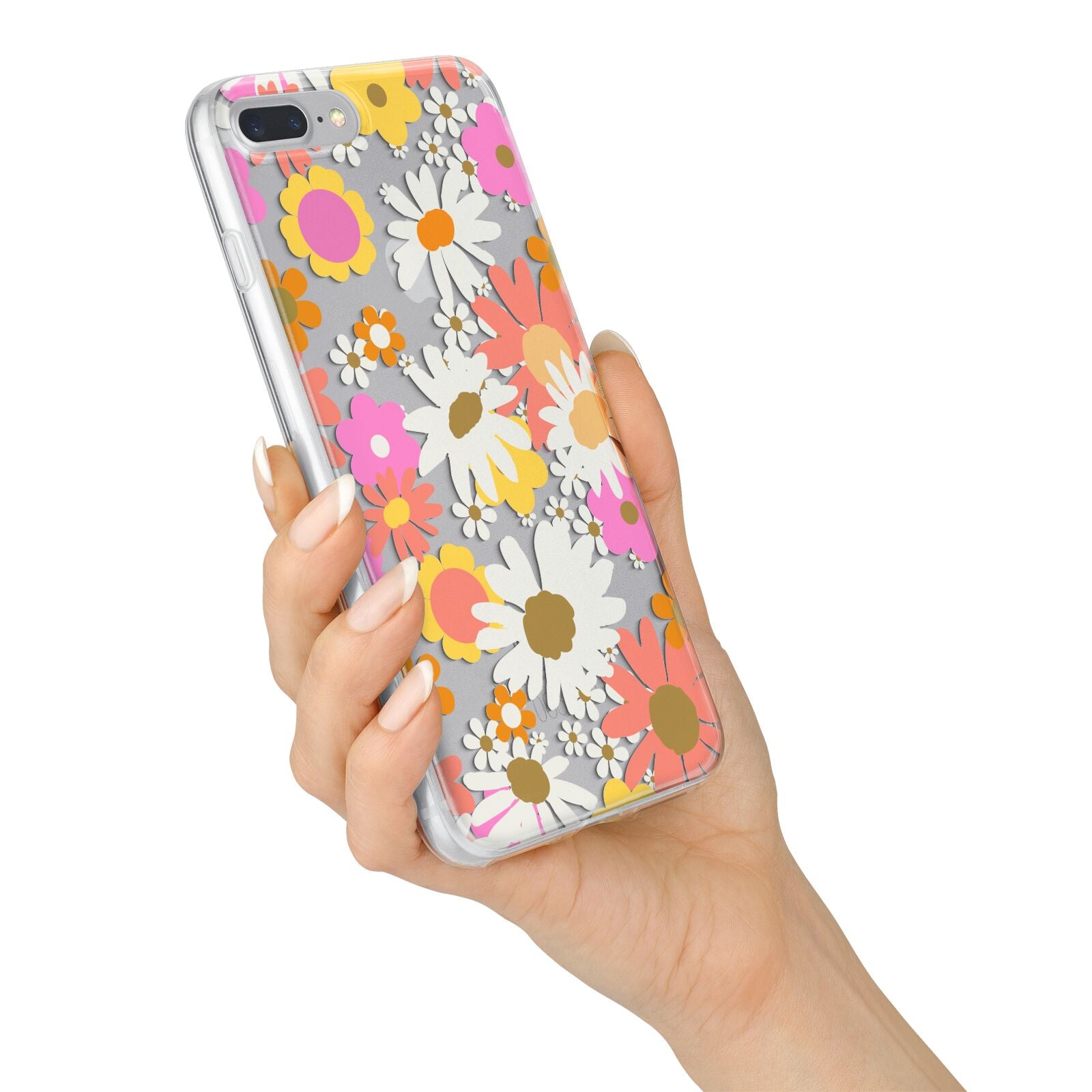 Seventies Floral iPhone 7 Plus Bumper Case on Silver iPhone Alternative Image