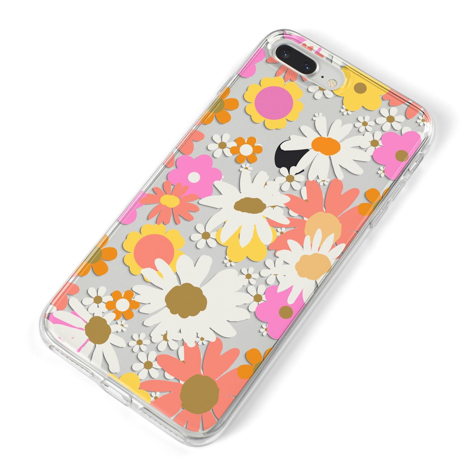 Seventies Floral iPhone 8 Plus Bumper Case on Silver iPhone Alternative Image