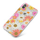 Seventies Floral iPhone X Bumper Case on Silver iPhone