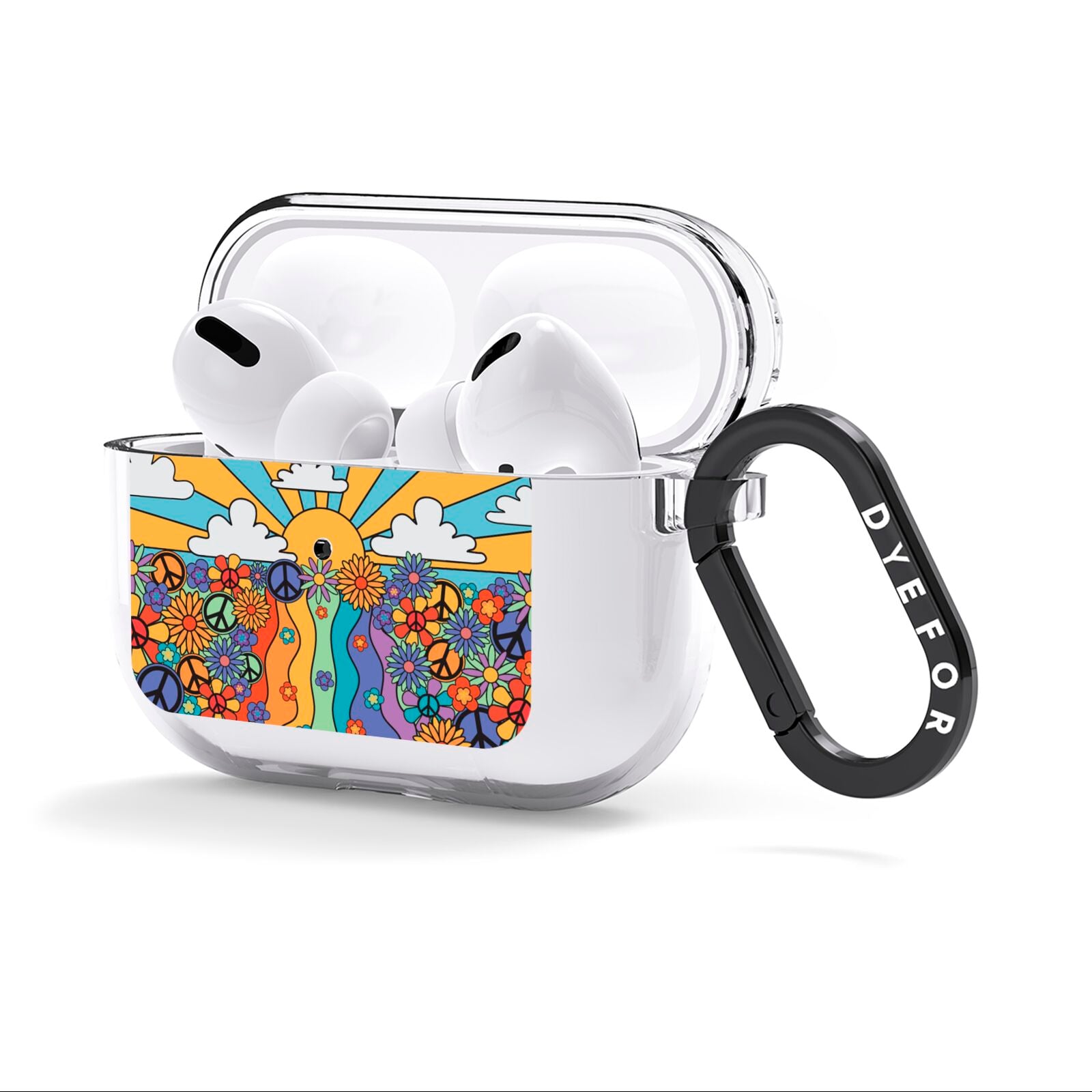 Seventies Groovy Retro AirPods Clear Case 3rd Gen Side Image