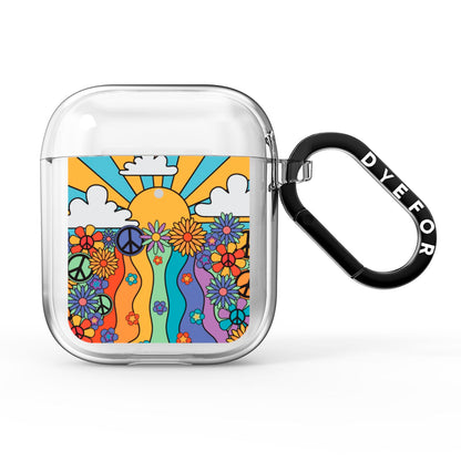 Seventies Groovy Retro AirPods Clear Case