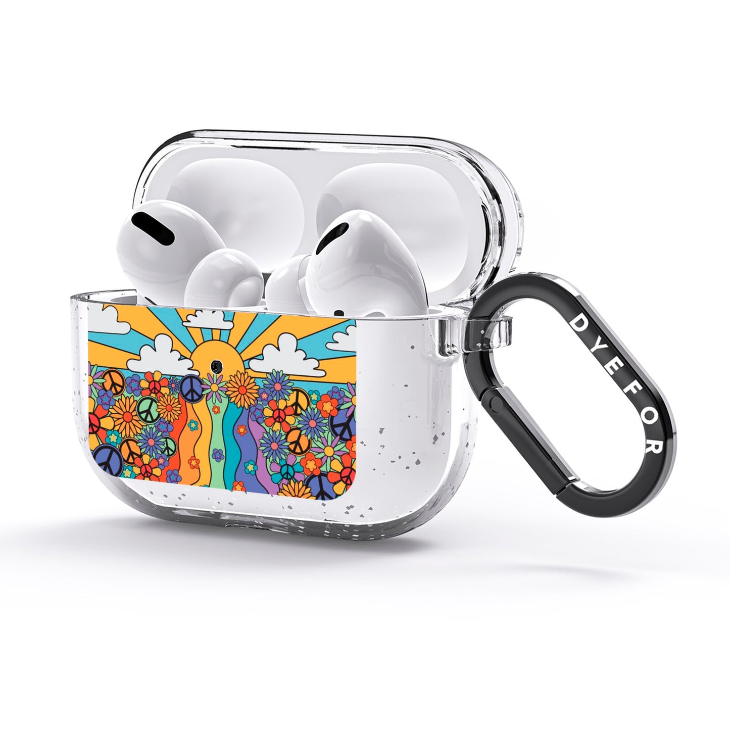 Seventies Groovy Retro AirPods Glitter Case 3rd Gen Side Image