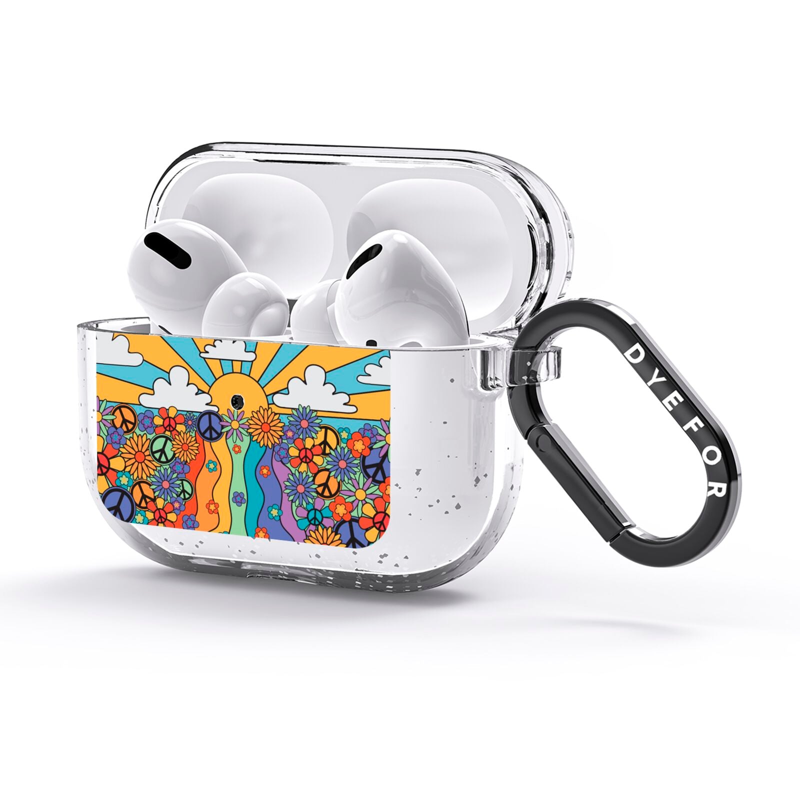 Seventies Groovy Retro AirPods Glitter Case 3rd Gen Side Image