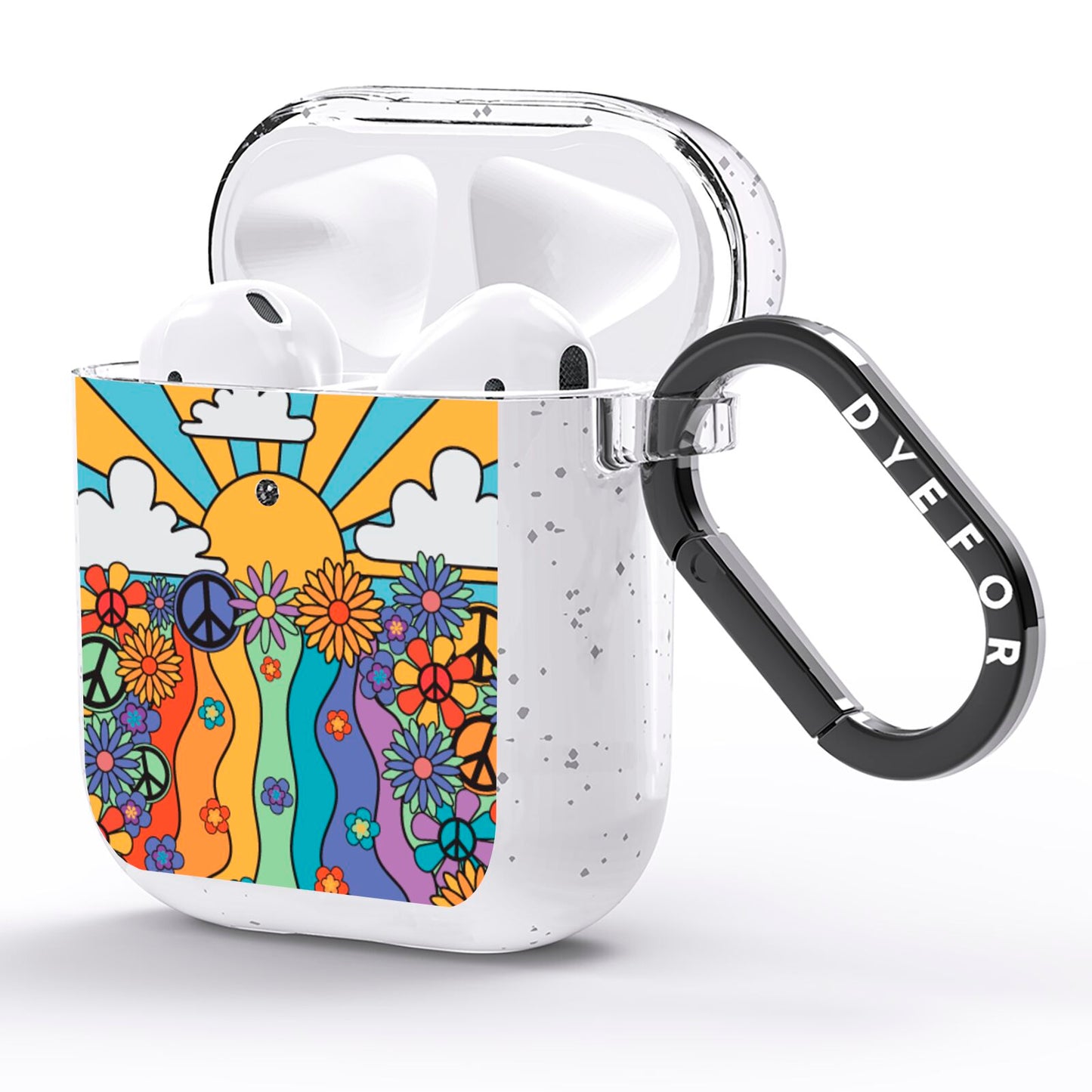 Seventies Groovy Retro AirPods Glitter Case Side Image
