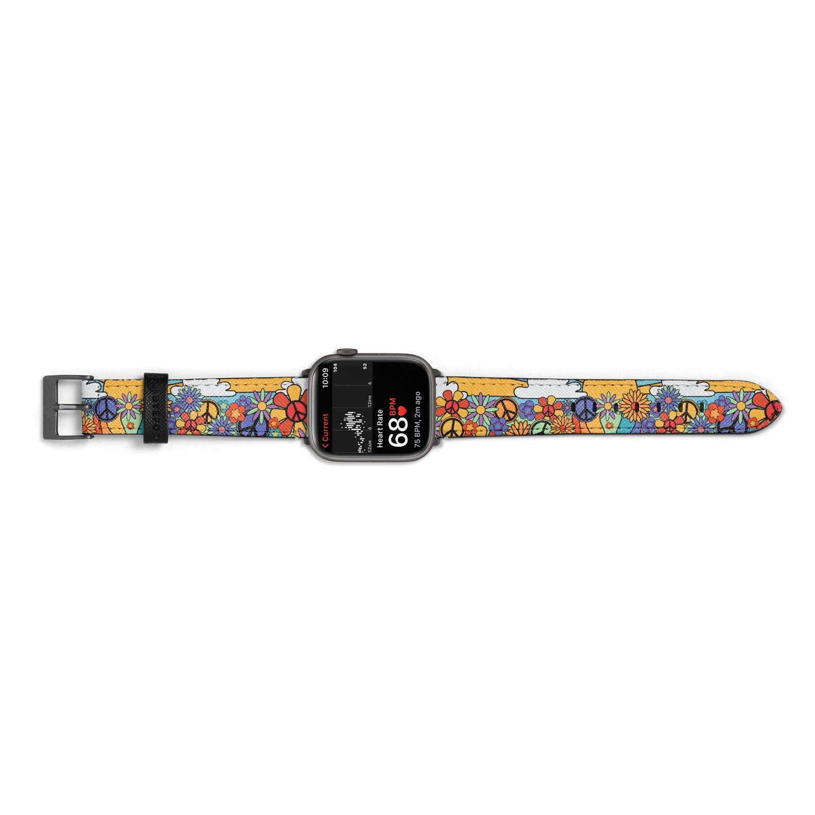 Seventies Groovy Retro Apple Watch Strap Size 38mm Landscape Image Space Grey Hardware