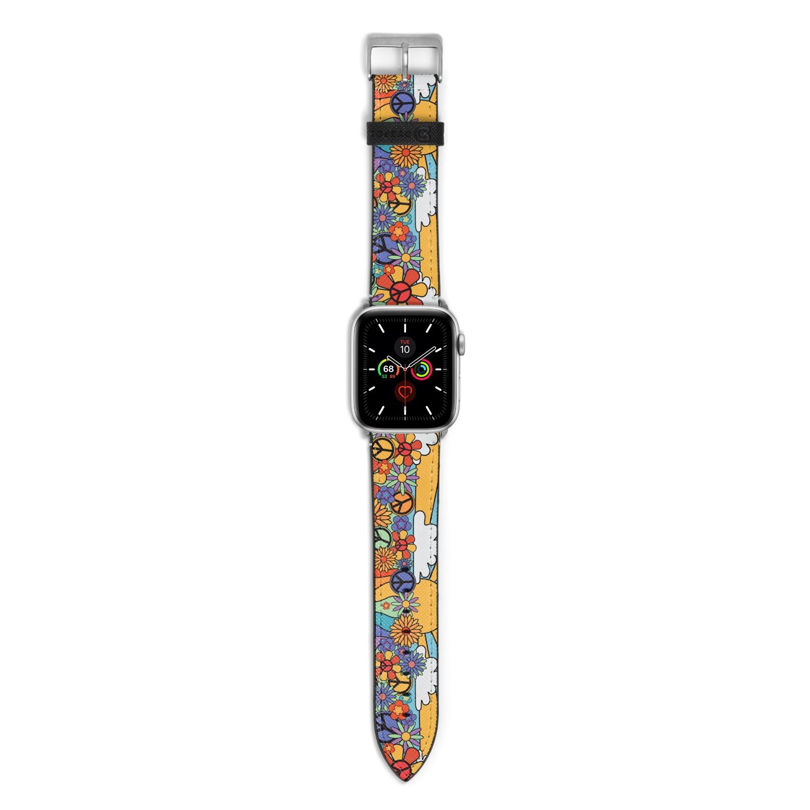 Seventies Groovy Retro Apple Watch Strap with Silver Hardware