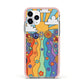 Seventies Groovy Retro Apple iPhone 11 Pro in Silver with Pink Impact Case