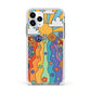 Seventies Groovy Retro Apple iPhone 11 Pro in Silver with White Impact Case
