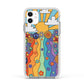 Seventies Groovy Retro Apple iPhone 11 in White with White Impact Case