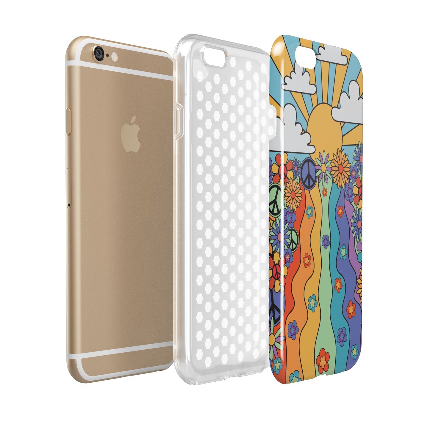 Seventies Groovy Retro Apple iPhone 6 3D Tough Case Expanded view