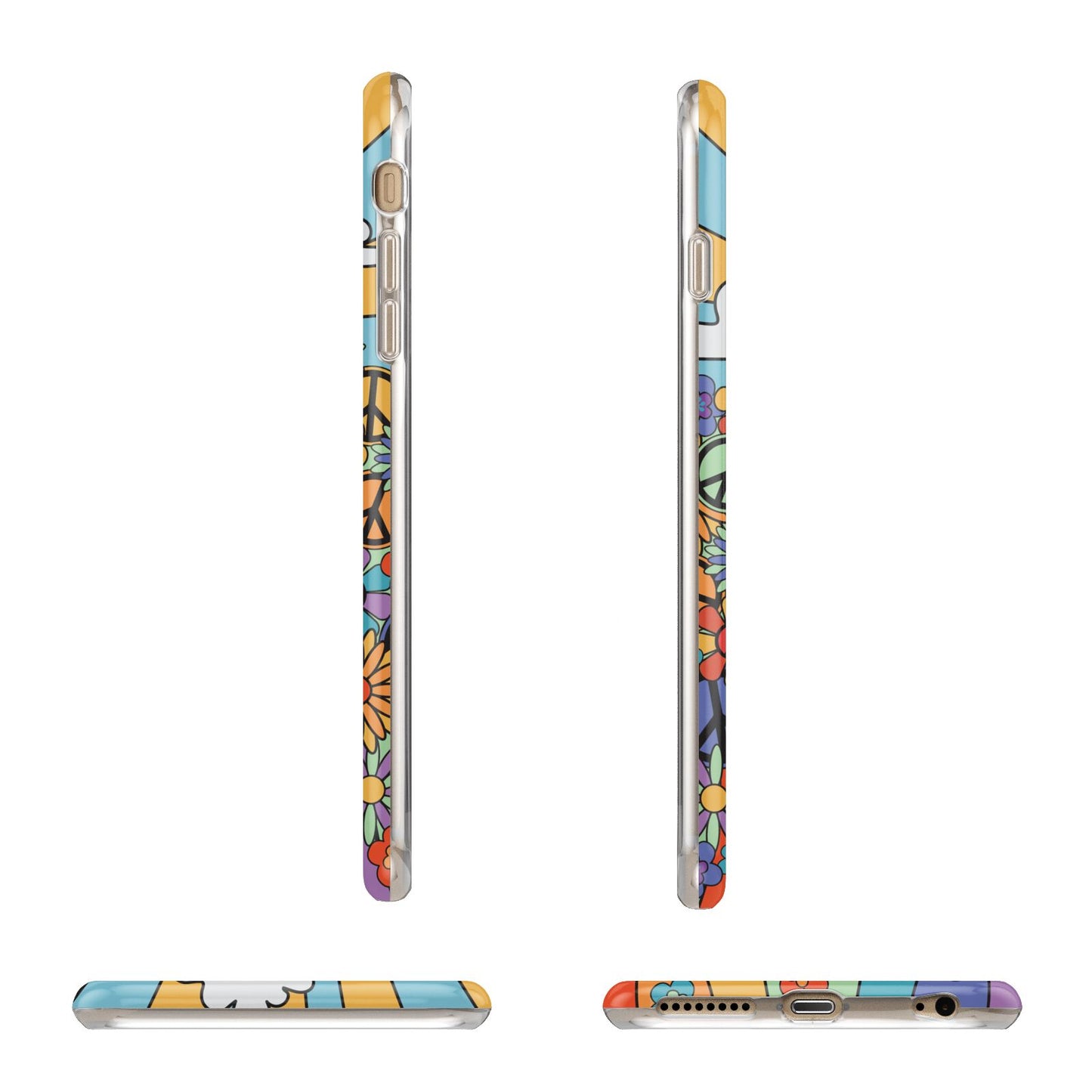 Seventies Groovy Retro Apple iPhone 6 Plus 3D Wrap Tough Case Alternative Image Angles
