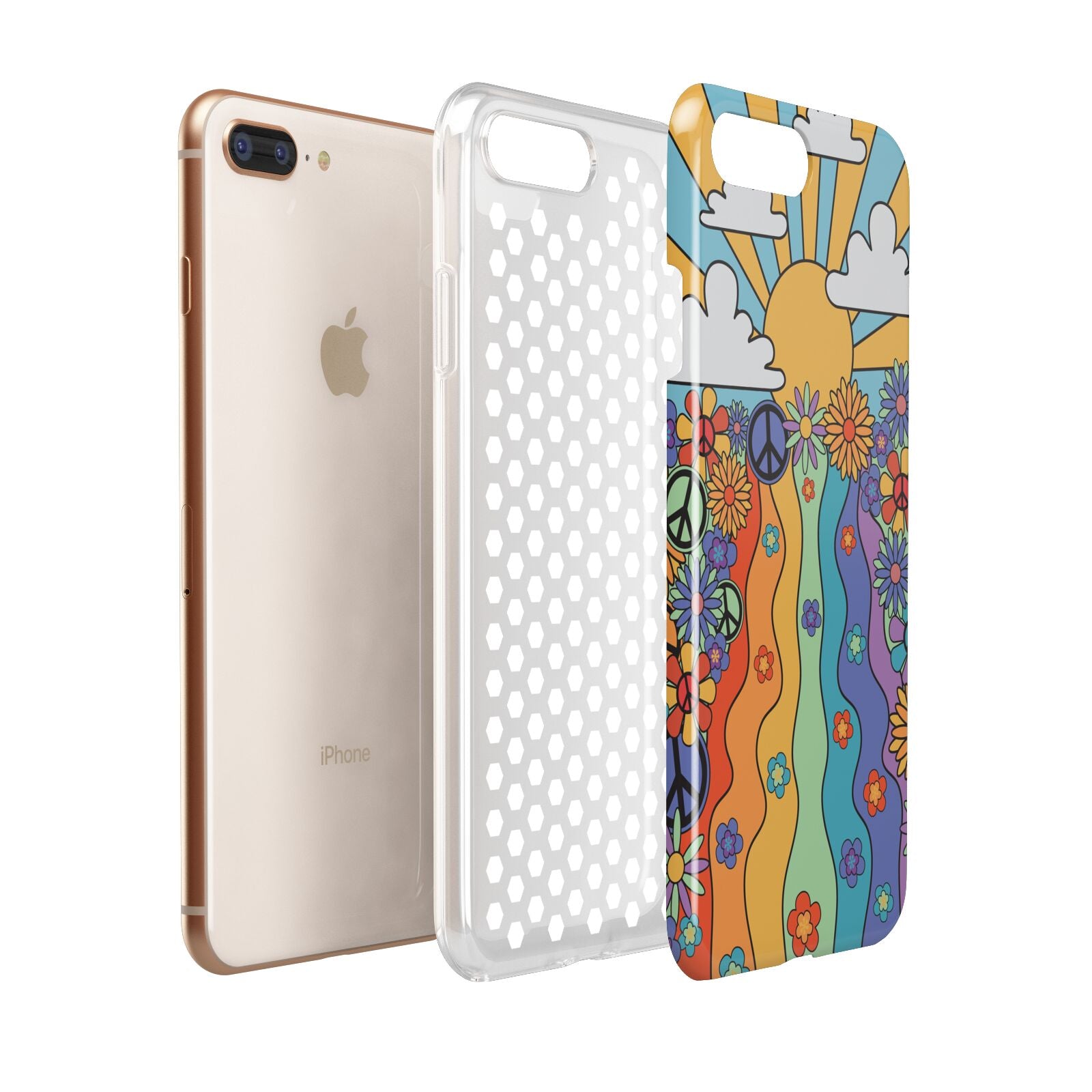 Seventies Groovy Retro Apple iPhone 7 8 Plus 3D Tough Case Expanded View