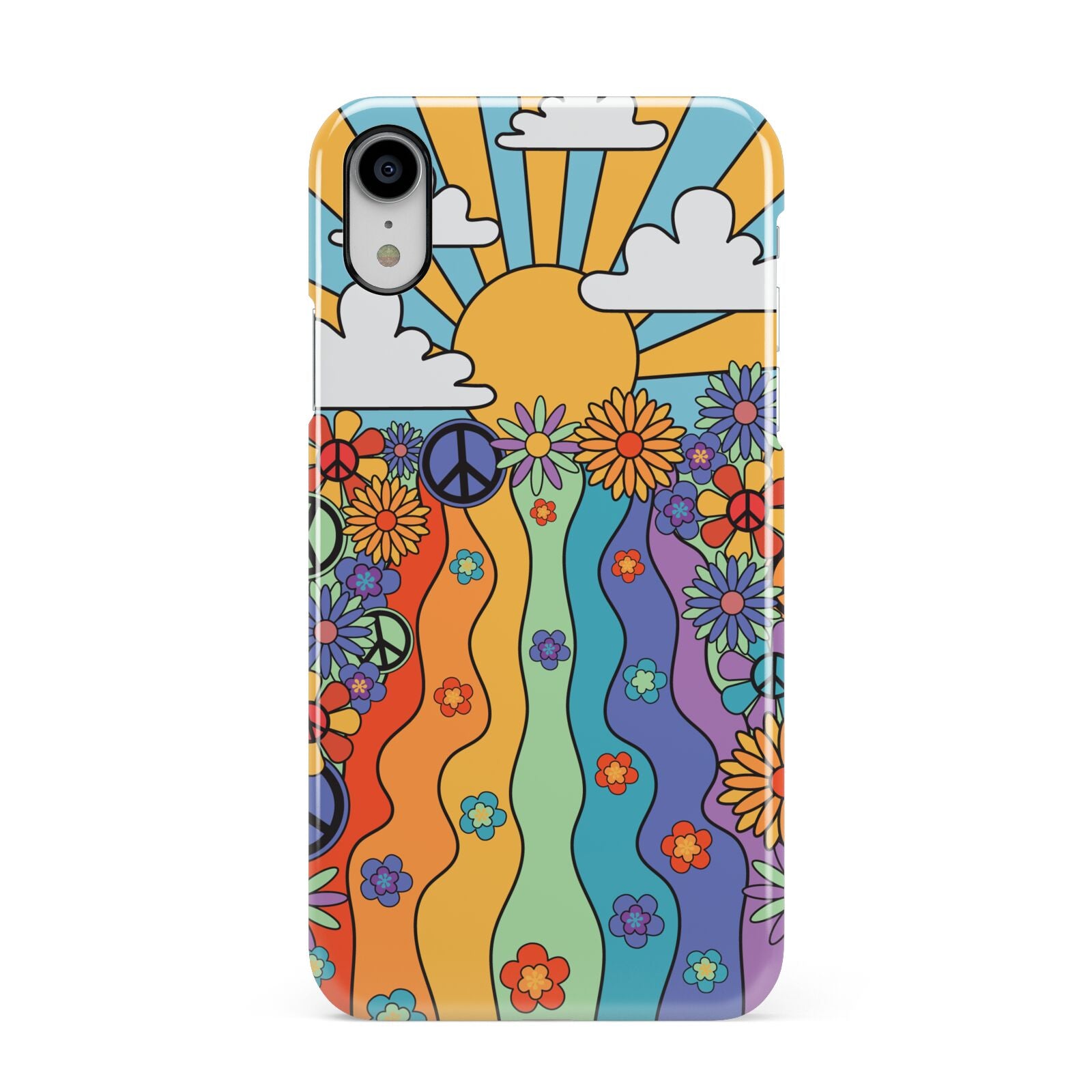 Seventies Groovy Retro Apple iPhone XR White 3D Snap Case