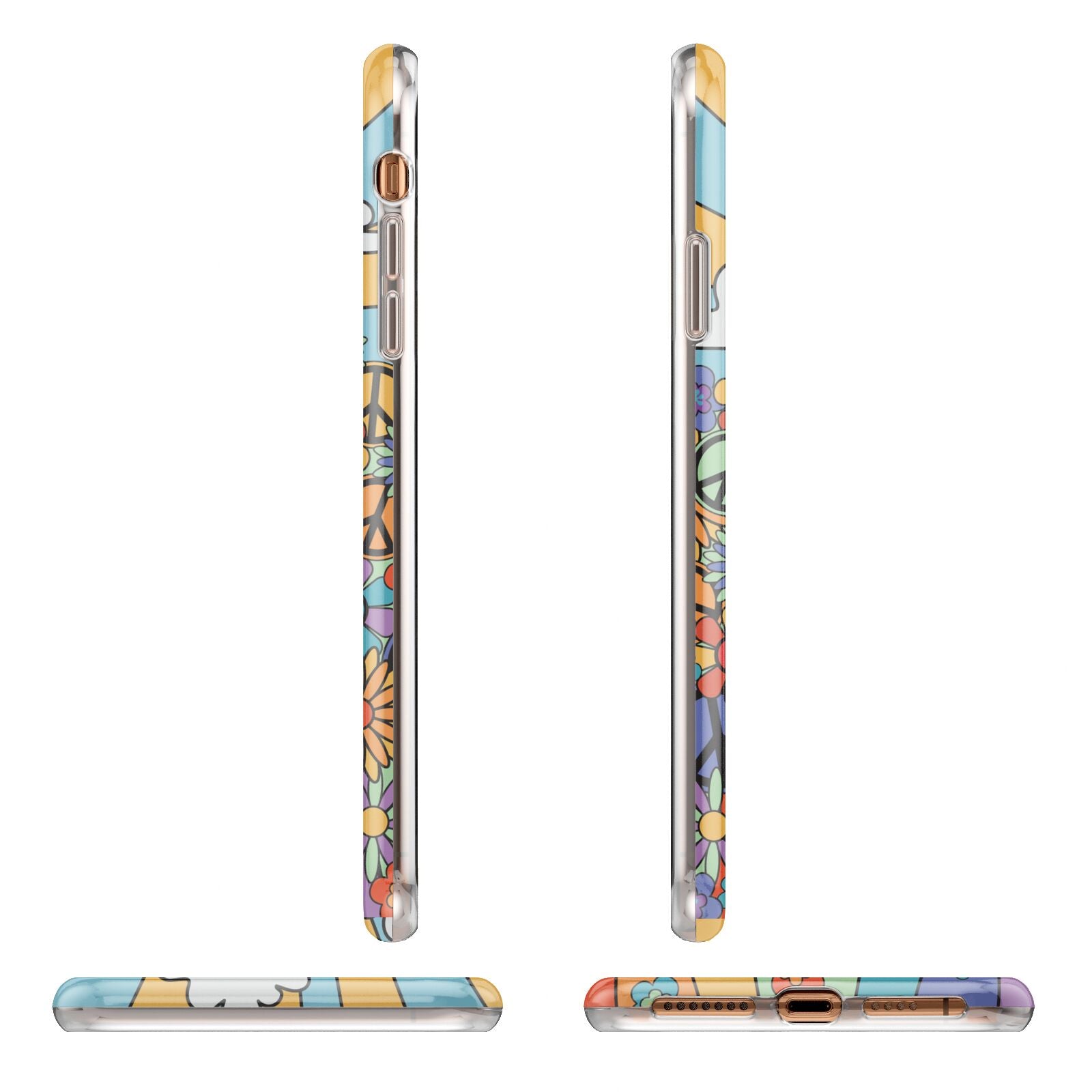 Seventies Groovy Retro Apple iPhone XS Max 3D Wrap Tough Case Alternative Image Angles