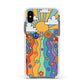 Seventies Groovy Retro Apple iPhone Xs Impact Case White Edge on Black Phone