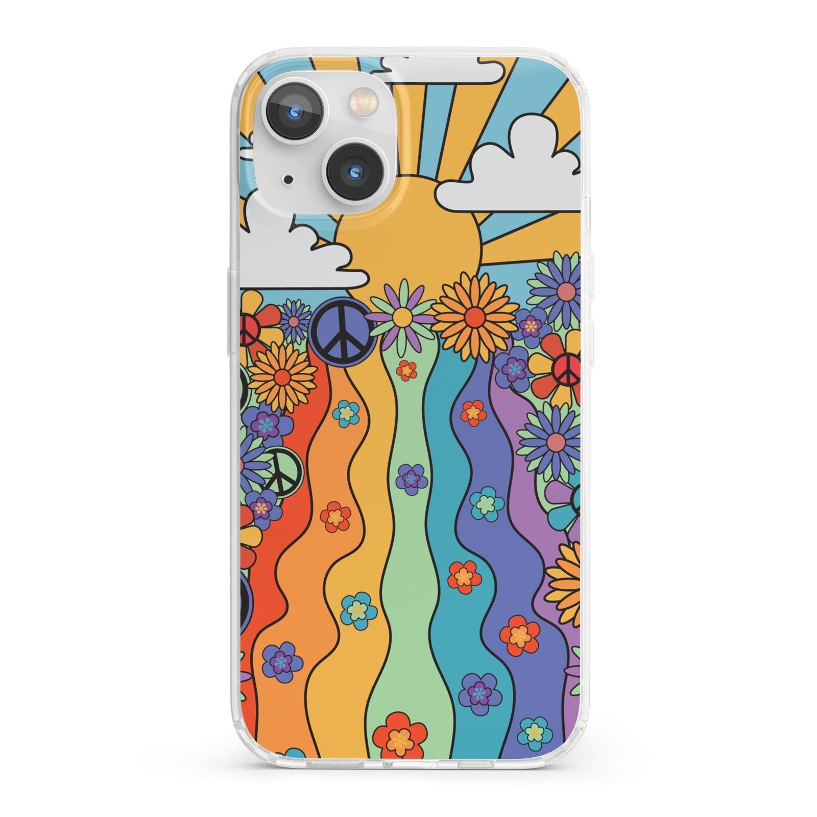 Seventies Groovy Retro iPhone 13 Clear Bumper Case