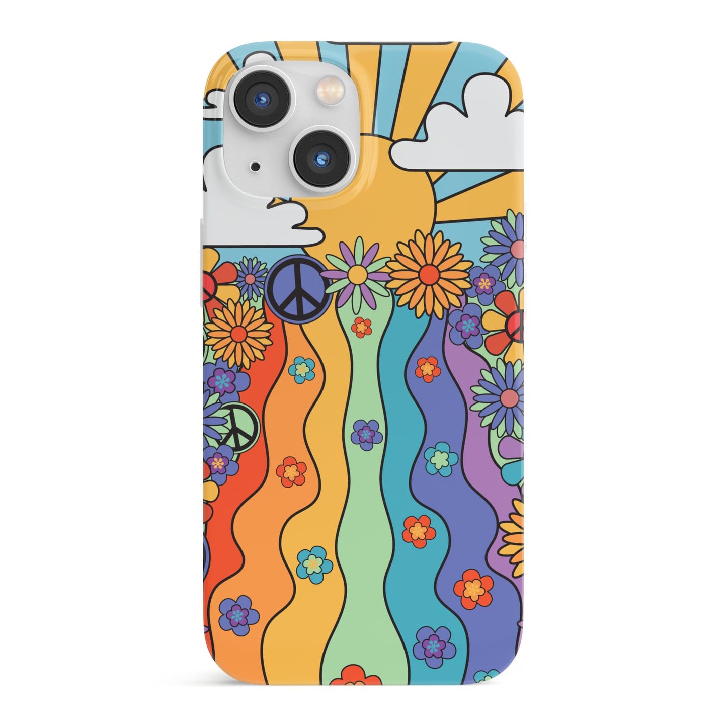 Seventies Groovy Retro iPhone 13 Mini Full Wrap 3D Snap Case