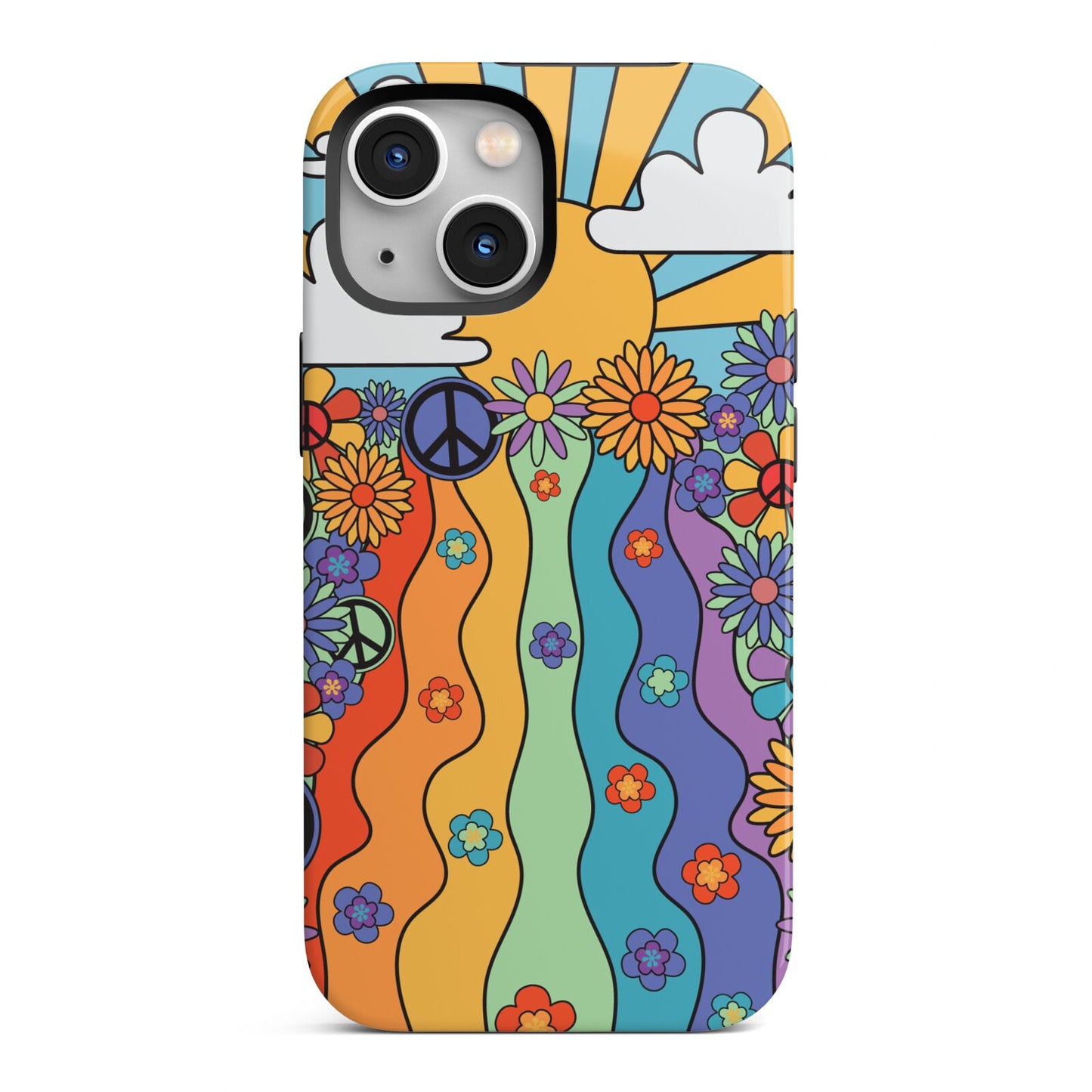 Seventies Groovy Retro iPhone 13 Mini Full Wrap 3D Tough Case