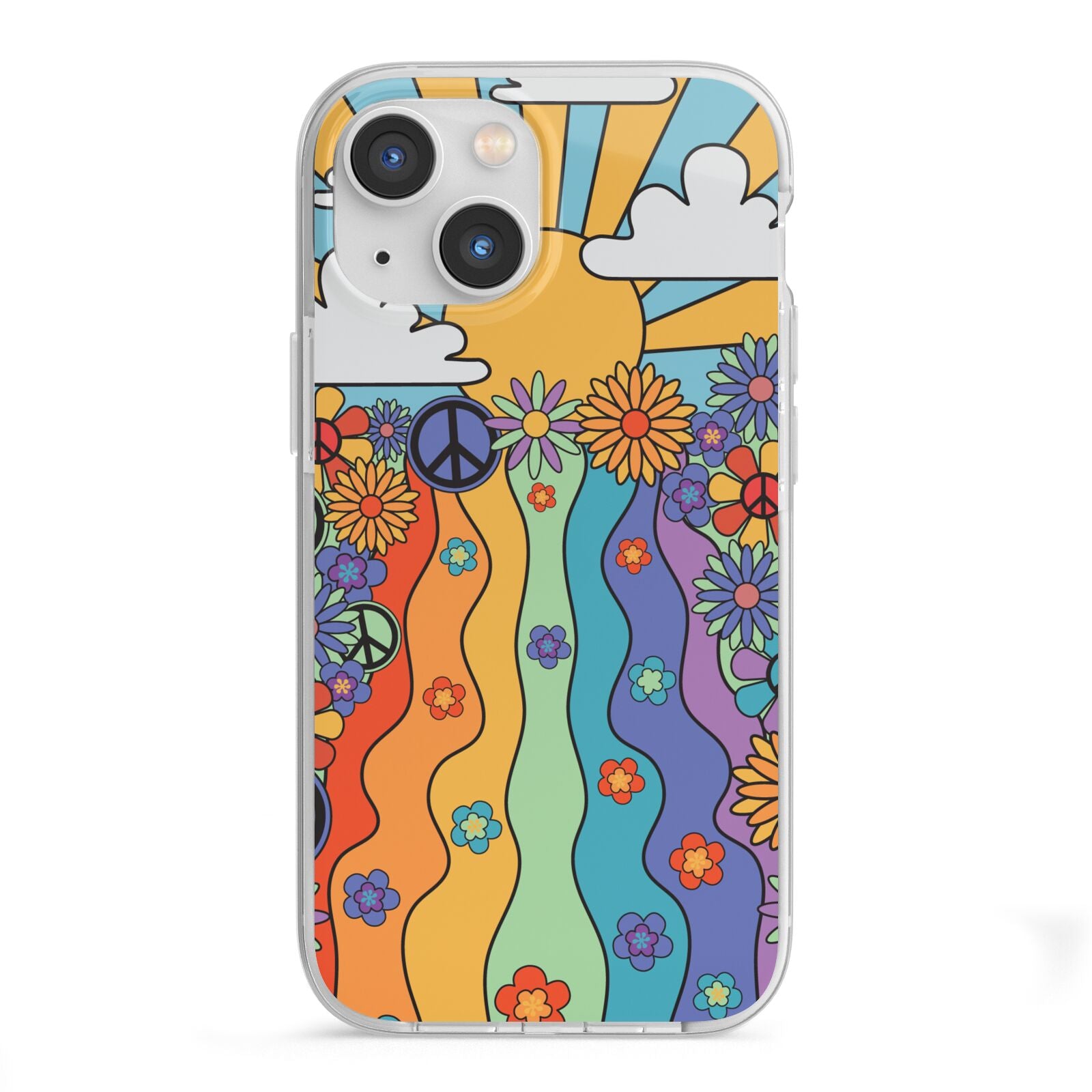 Seventies Groovy Retro iPhone 13 Mini TPU Impact Case with White Edges