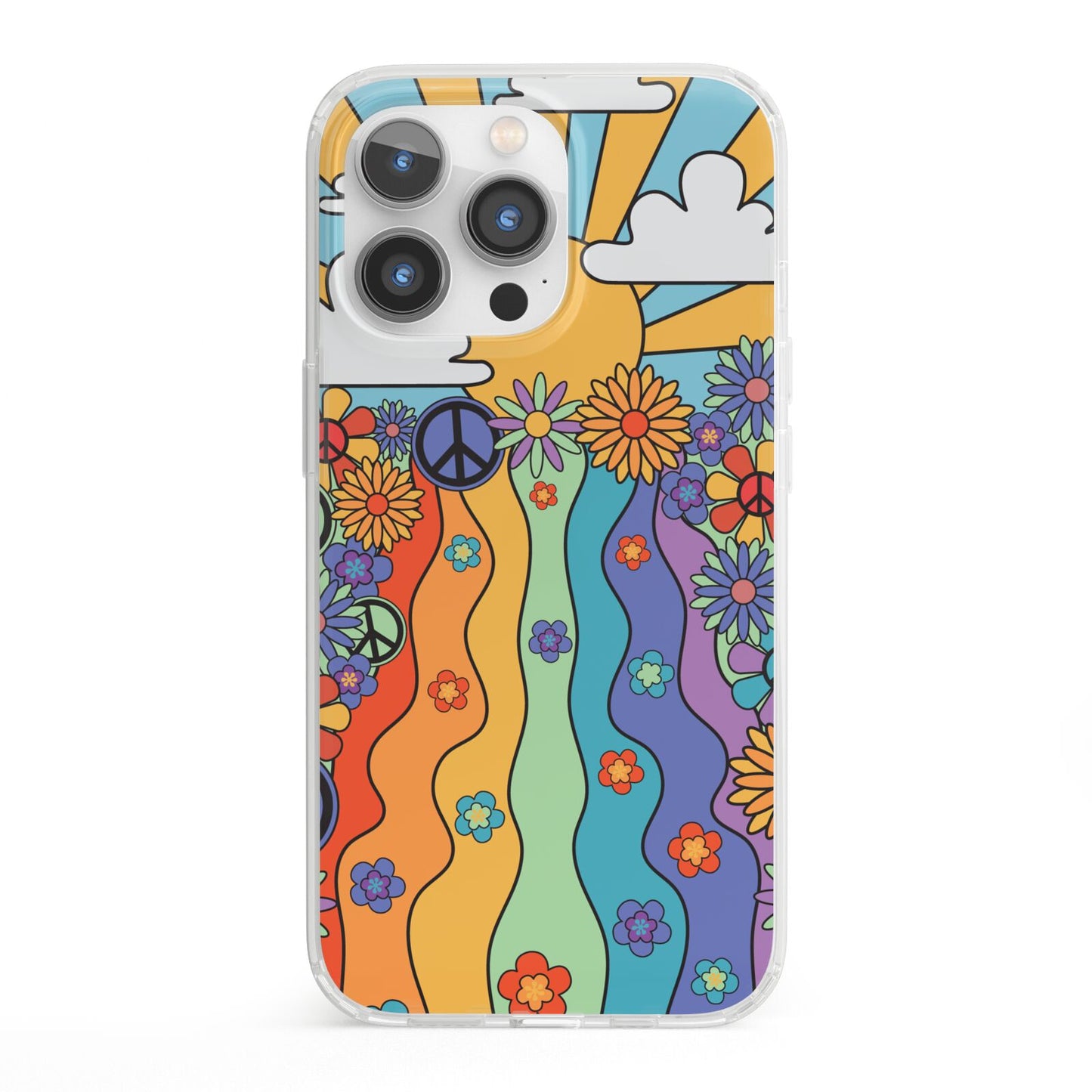 Seventies Groovy Retro iPhone 13 Pro Clear Bumper Case