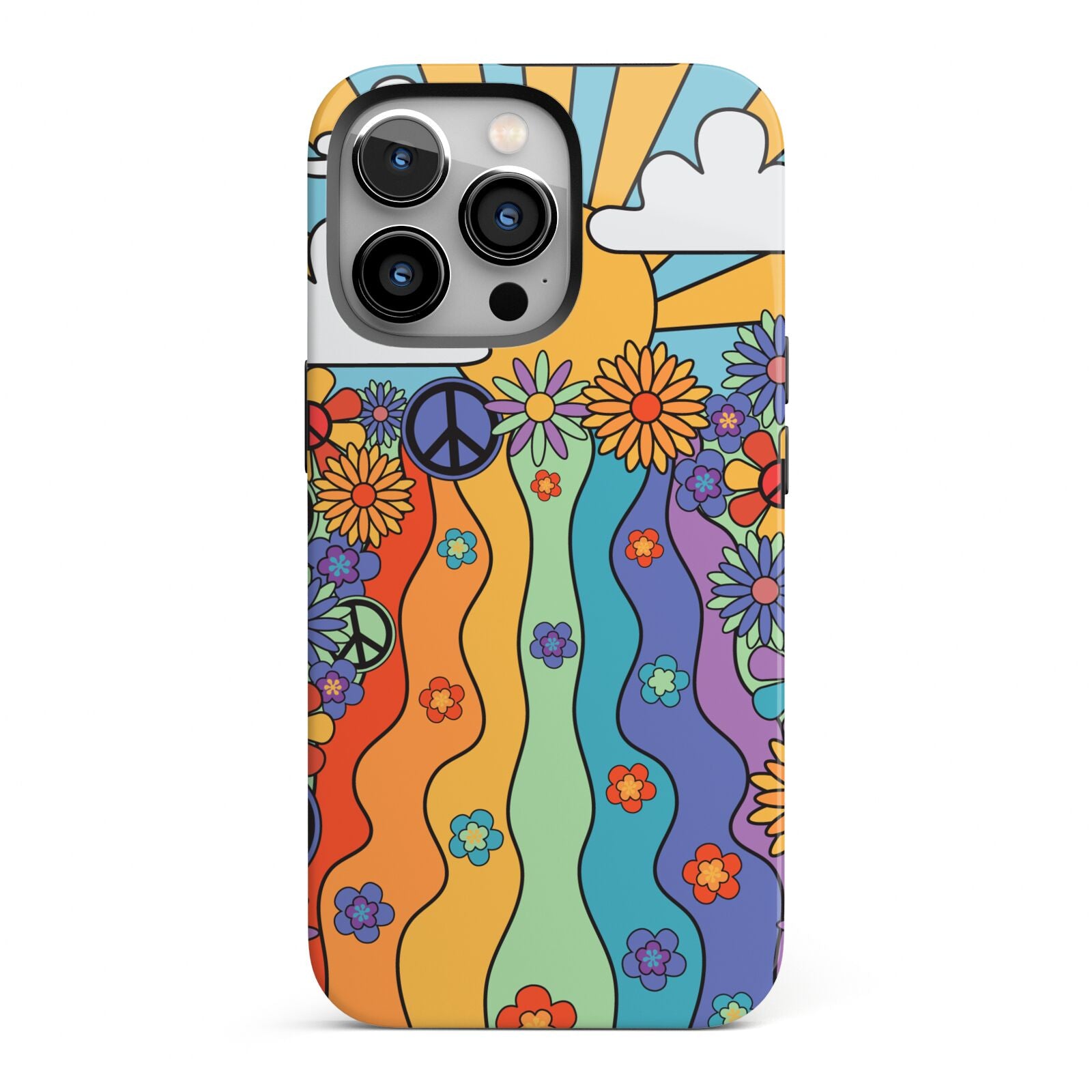 Seventies Groovy Retro iPhone 13 Pro Full Wrap 3D Tough Case