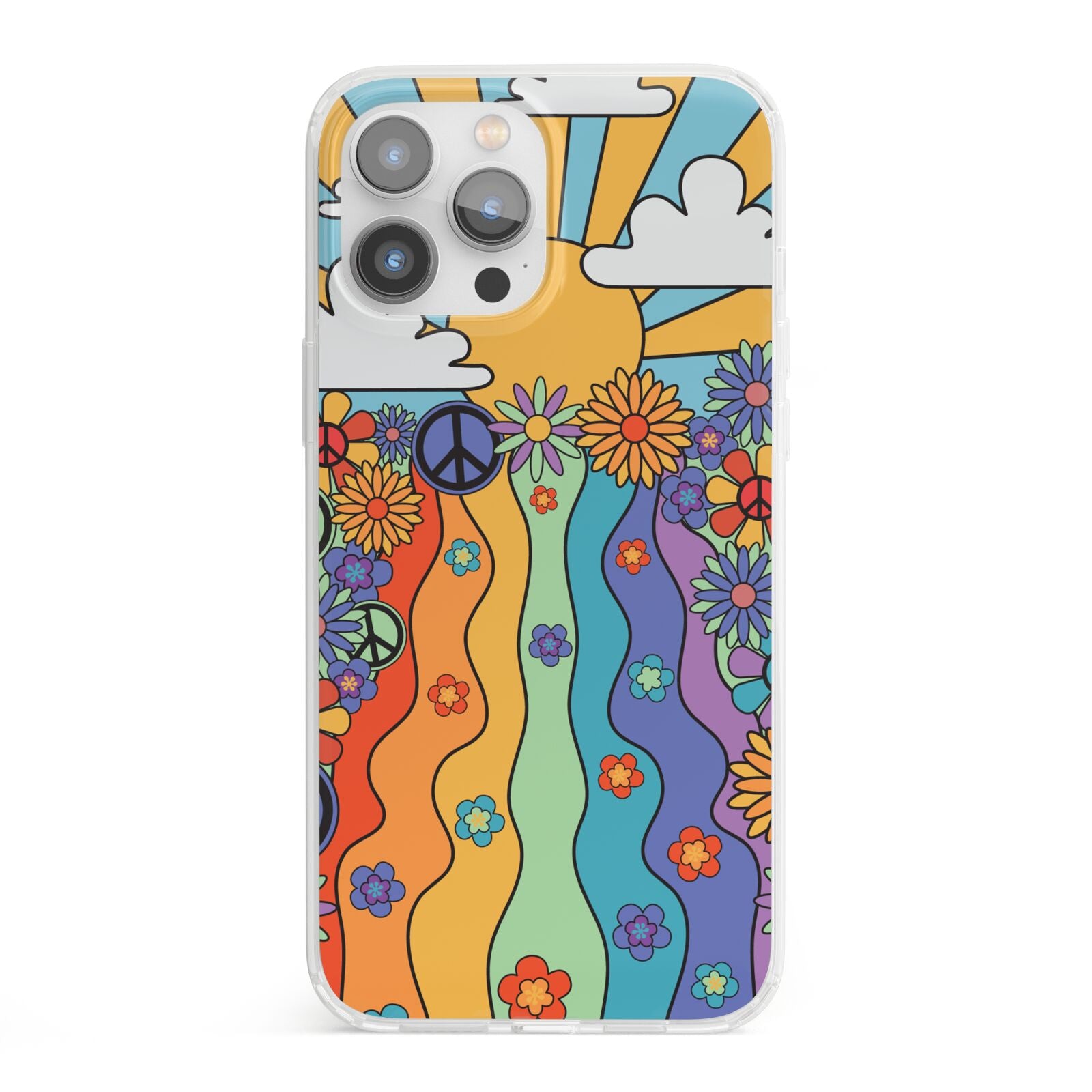 Seventies Groovy Retro iPhone 13 Pro Max Clear Bumper Case