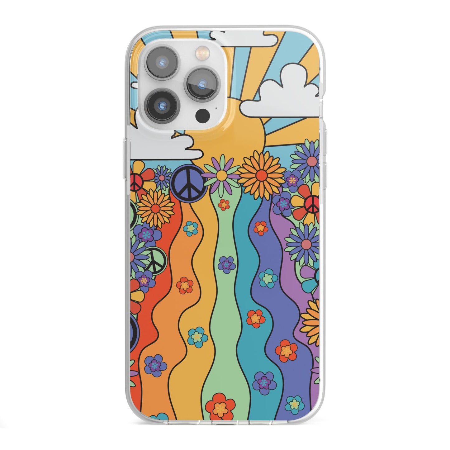 Seventies Groovy Retro iPhone 13 Pro Max TPU Impact Case with White Edges