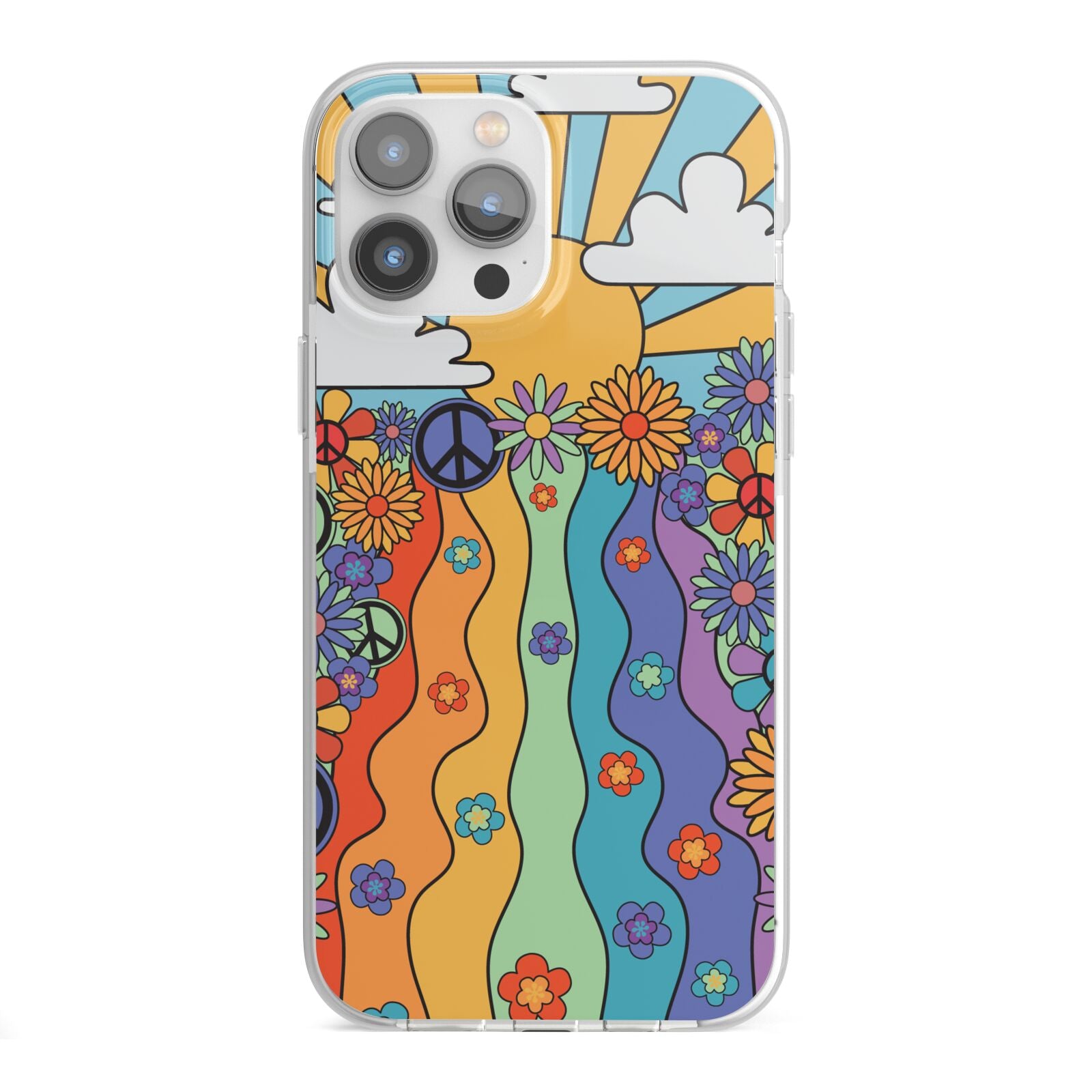 Seventies Groovy Retro iPhone 13 Pro Max TPU Impact Case with White Edges