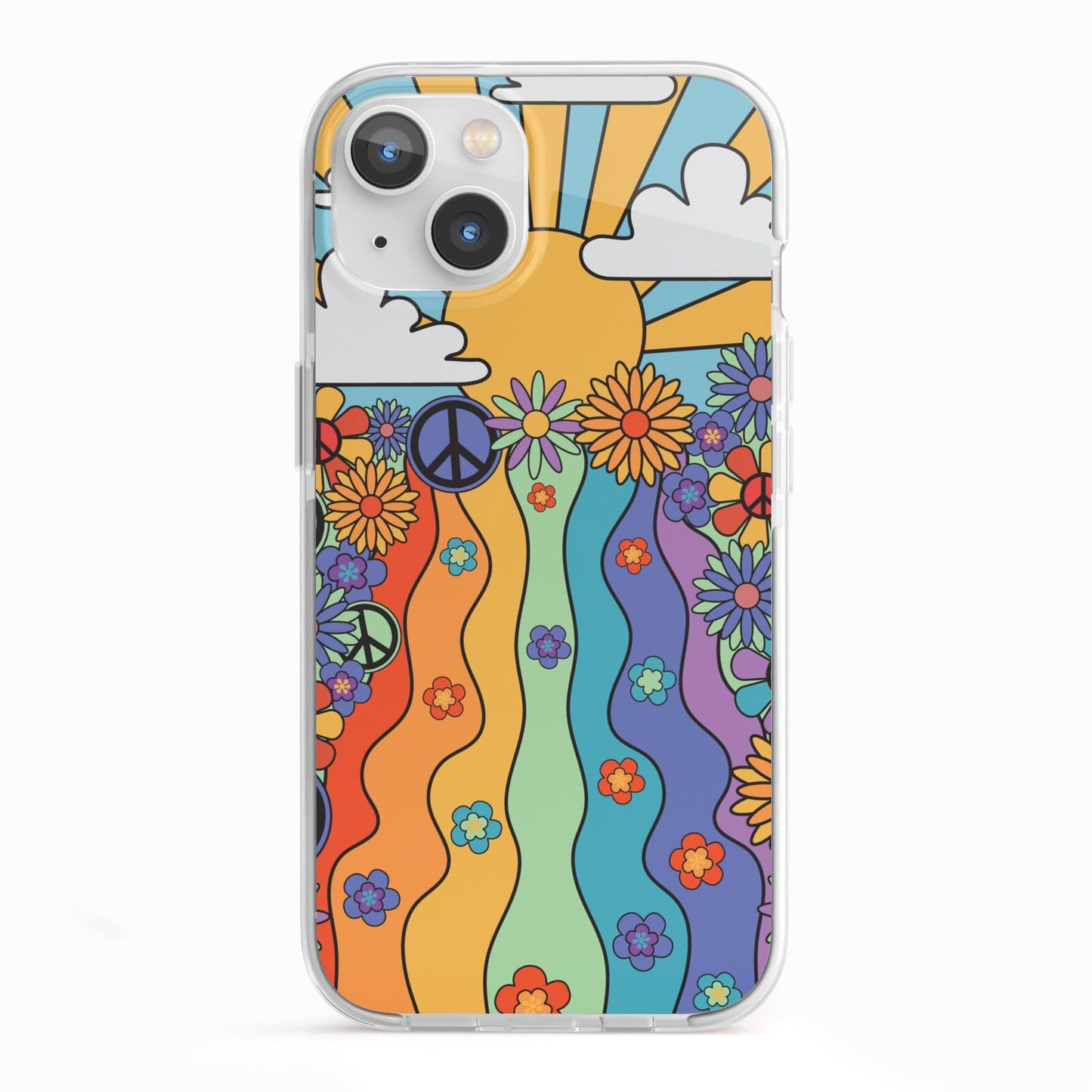 Seventies Groovy Retro iPhone 13 TPU Impact Case with White Edges
