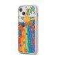 Seventies Groovy Retro iPhone 14 Plus Clear Tough Case Starlight Angled Image