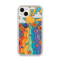 Seventies Groovy Retro iPhone 14 Plus Glitter Tough Case Starlight