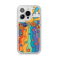 Seventies Groovy Retro iPhone 14 Pro Glitter Tough Case Silver