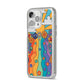 Seventies Groovy Retro iPhone 14 Pro Max Glitter Tough Case Silver Angled Image
