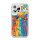Seventies Groovy Retro iPhone 14 Pro Max Glitter Tough Case Silver