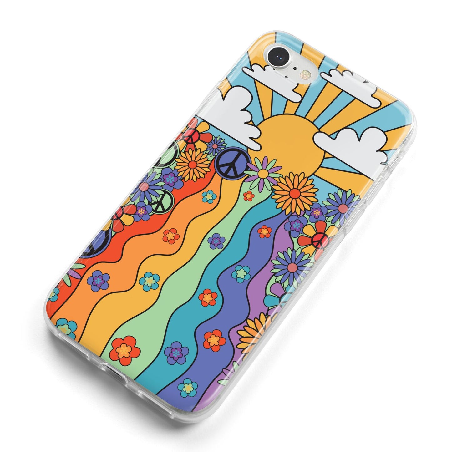 Seventies Groovy Retro iPhone 8 Bumper Case on Silver iPhone Alternative Image